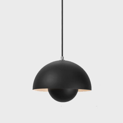 Lampă suspendată semicirculară scandinavă din metal, cu 1 bec