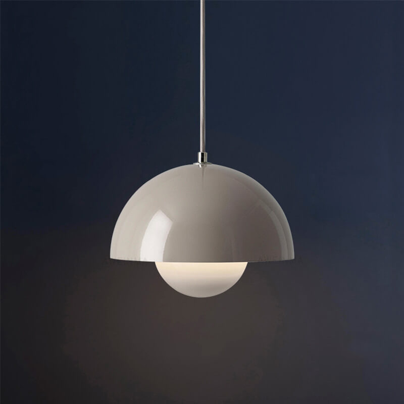 Lampă suspendată semicirculară scandinavă din metal, cu 1 bec
