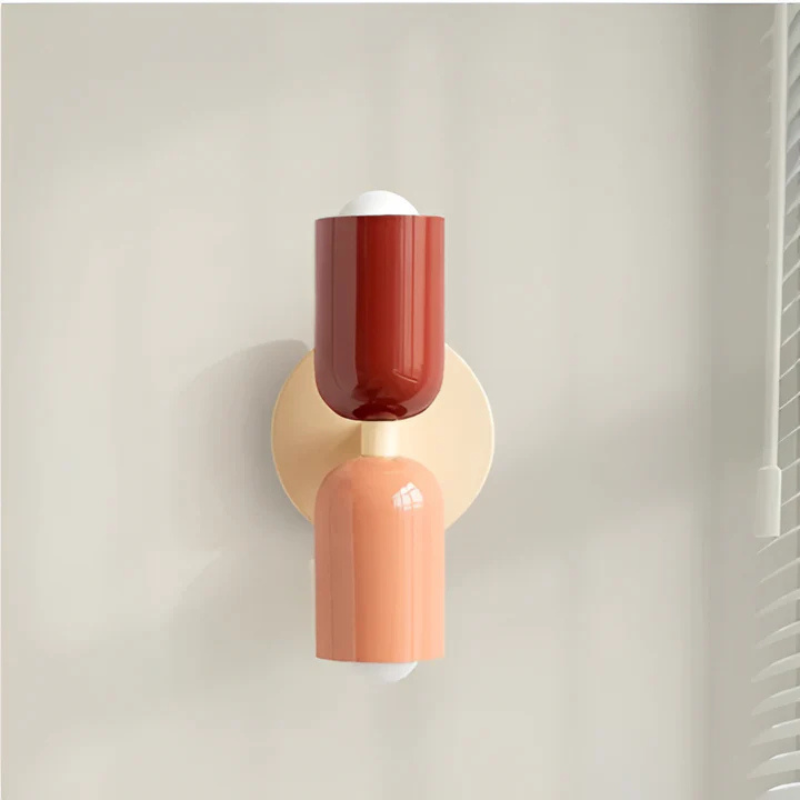 Lámpara de pared LED doble ajustable — Crema, rosa y verde