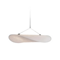 Lampa wisząca w stylu Japandi — ręcznie tkany jedwabny klosz, Ø40/Ø60/Ø80
