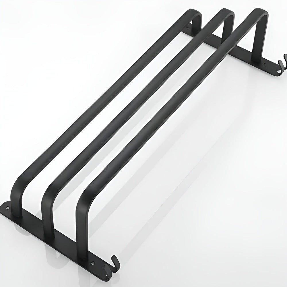 Porte-serviettes mural en aluminium, noir, 40-60cm