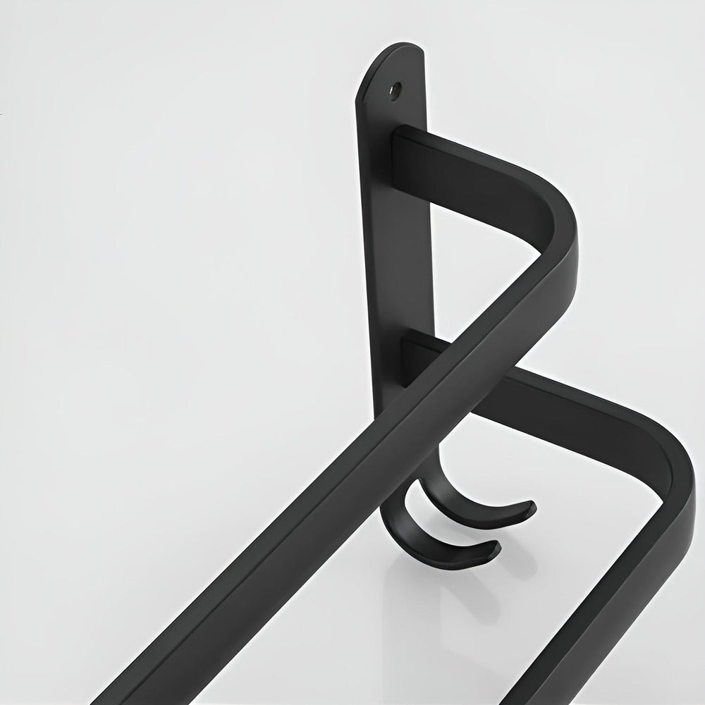 Porte-serviettes mural en aluminium, noir, 40-60cm