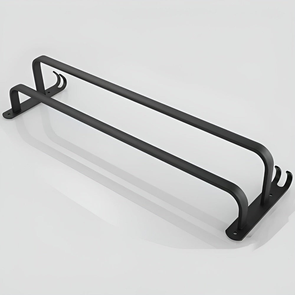 Porte-serviettes mural en aluminium, noir, 40-60cm