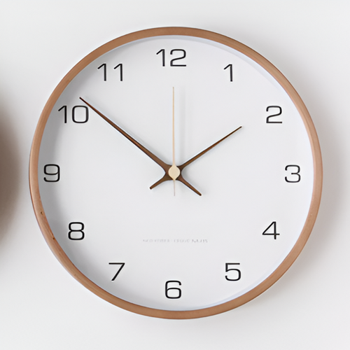 Orologio scandinavo in legno da 25cm - grigio e bianco, quarzo silenzioso