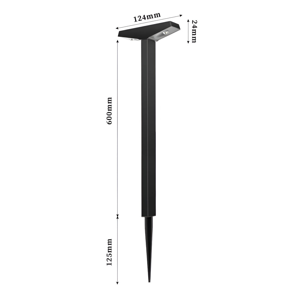 Aurinkokäyttöiset ulkovalaisimet, 4 kpl — IP65-vesitiiviit, 60cm
