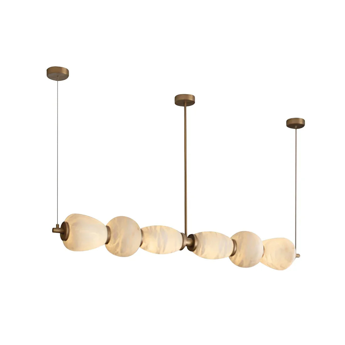 Organic Alabaster Stone Linear Chandelier | wildoxy