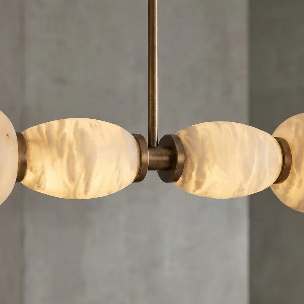 Organic Alabaster Stone Linear Chandelier | wildoxy