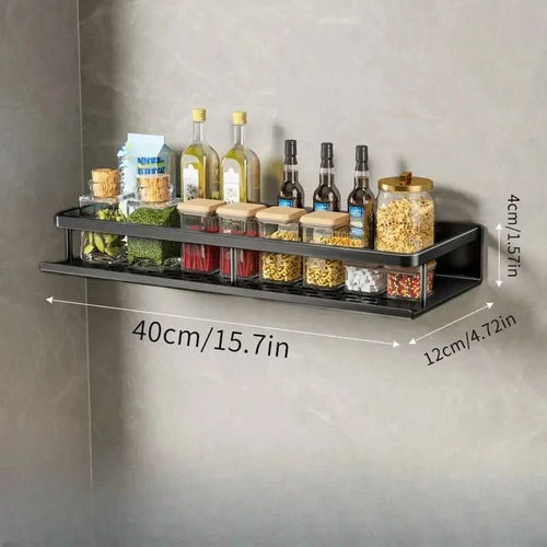 AeroShelf Wall Mounted Shelf Organizer — Spice Jar and Utensil Rack