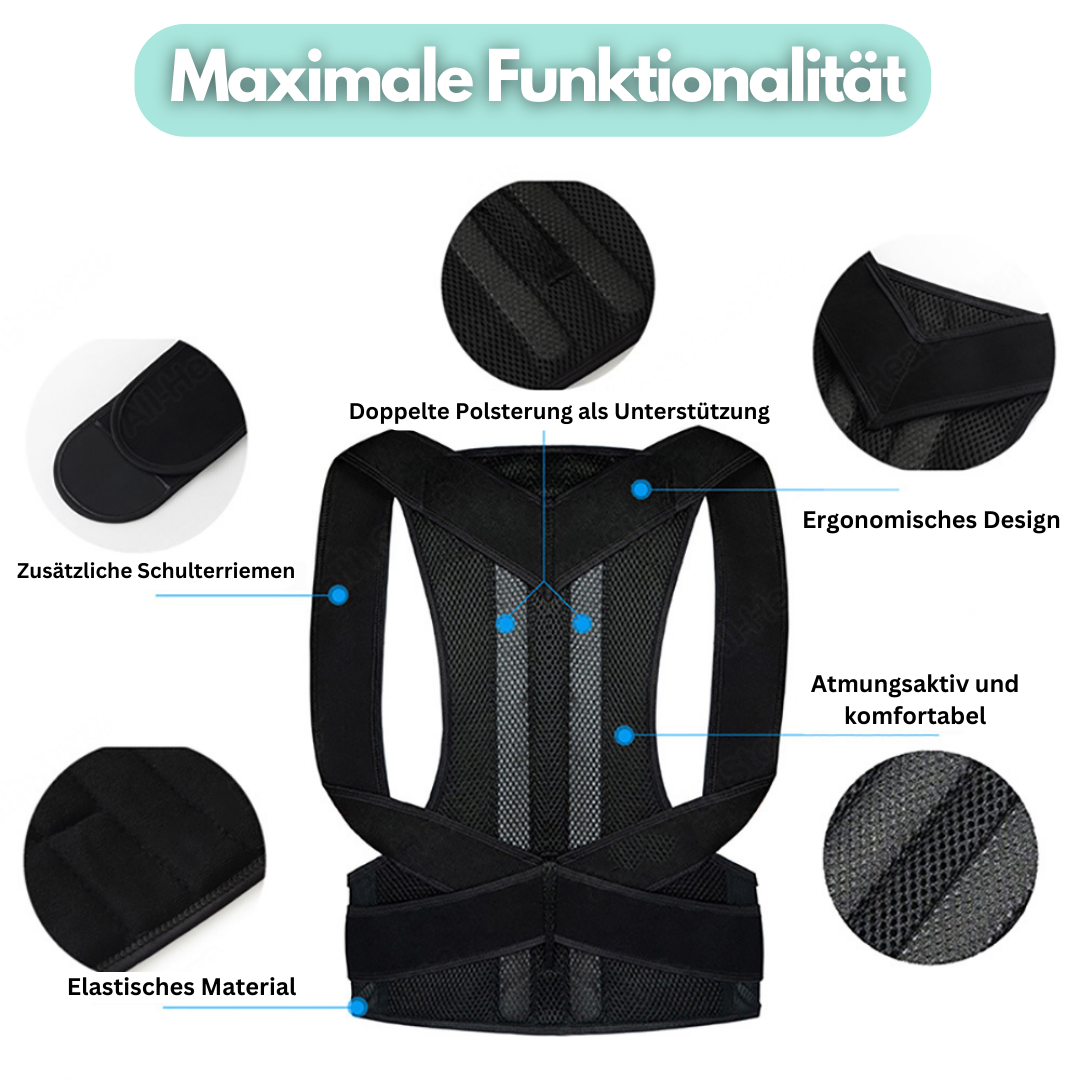 Ergonomiskt justerbart ventilerande hållningsstöd — unisex