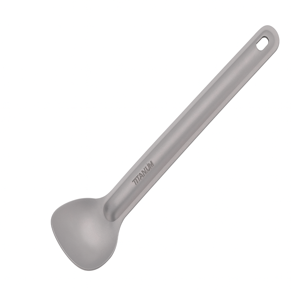 LuminaSpork Ultralight Titanium Spork and Long-Handled Spoon Compact Dual Set
