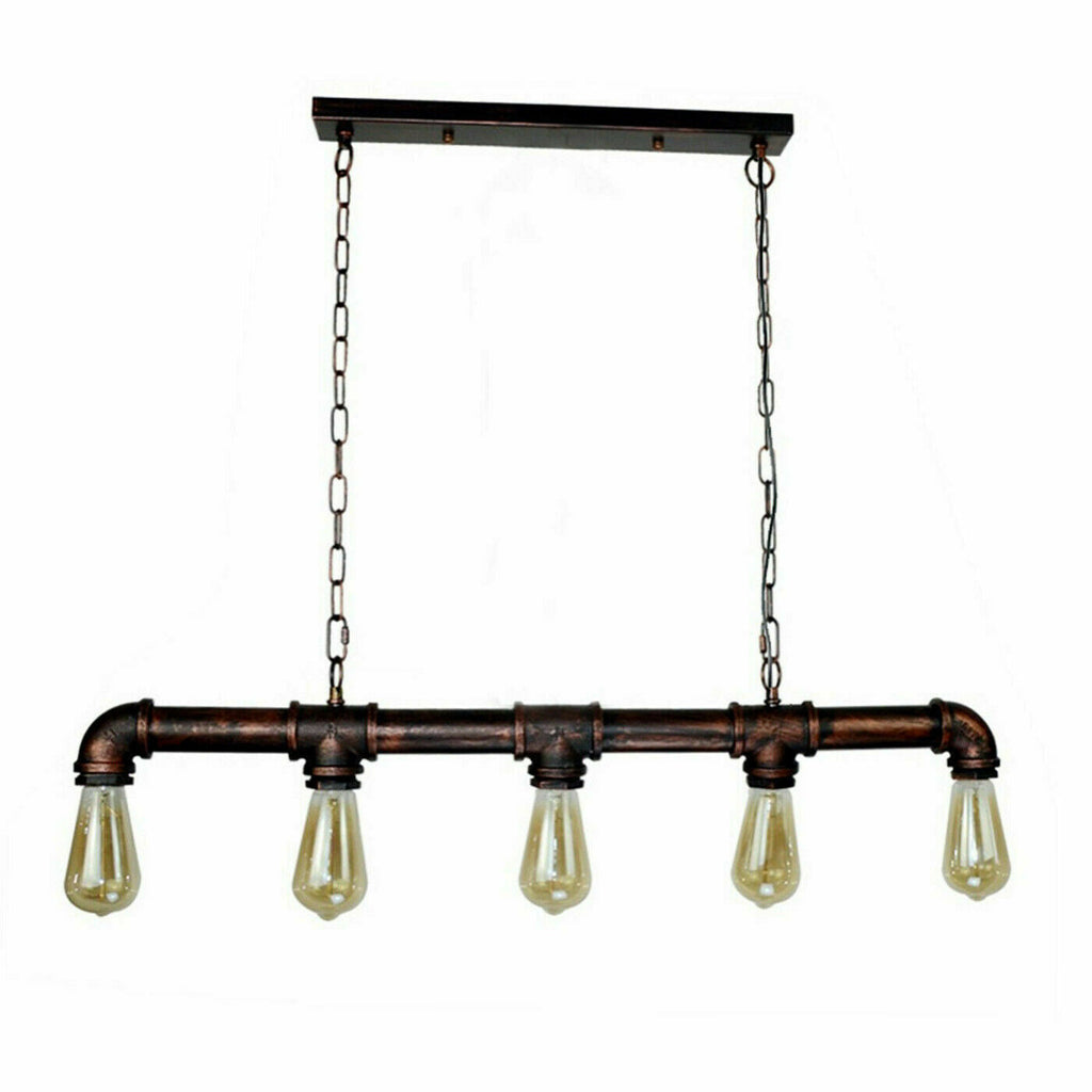 Industriële steampunk-hanglamp van waterleidingbuizen, koper en ijzer, 110cm