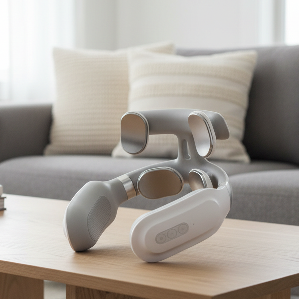 Portable 4-in-1 Neck Massager Combining Focused Heat And Vibration