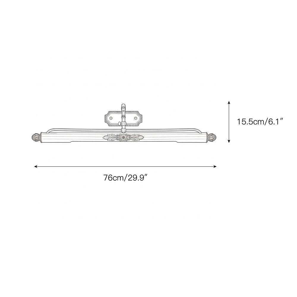 Lámpara de pared antigua de latón para cuadros — luz integrada