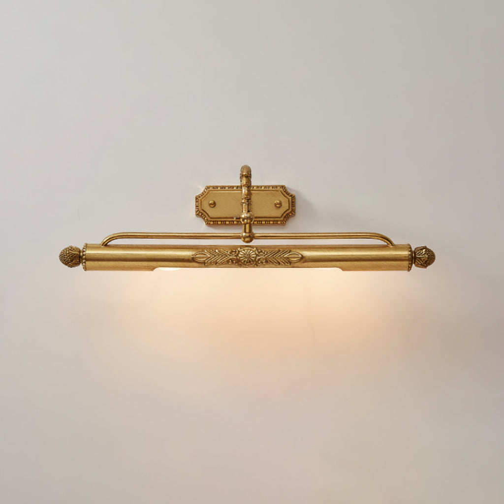 Lámpara de pared antigua de latón para cuadros — luz integrada