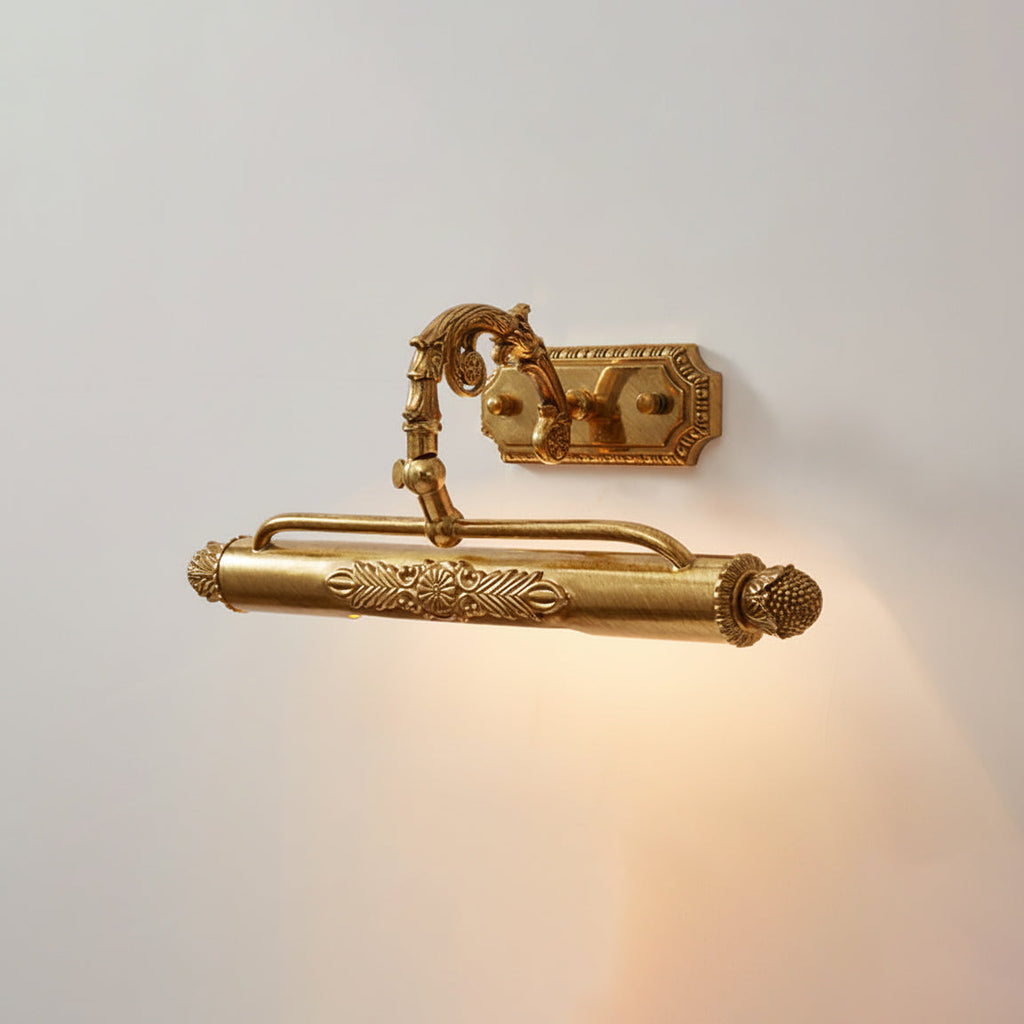 Lámpara de pared antigua de latón para cuadros — luz integrada