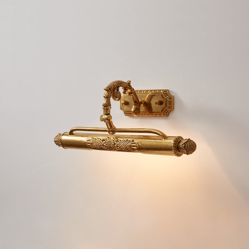 Lámpara de pared antigua de latón para cuadros — luz integrada