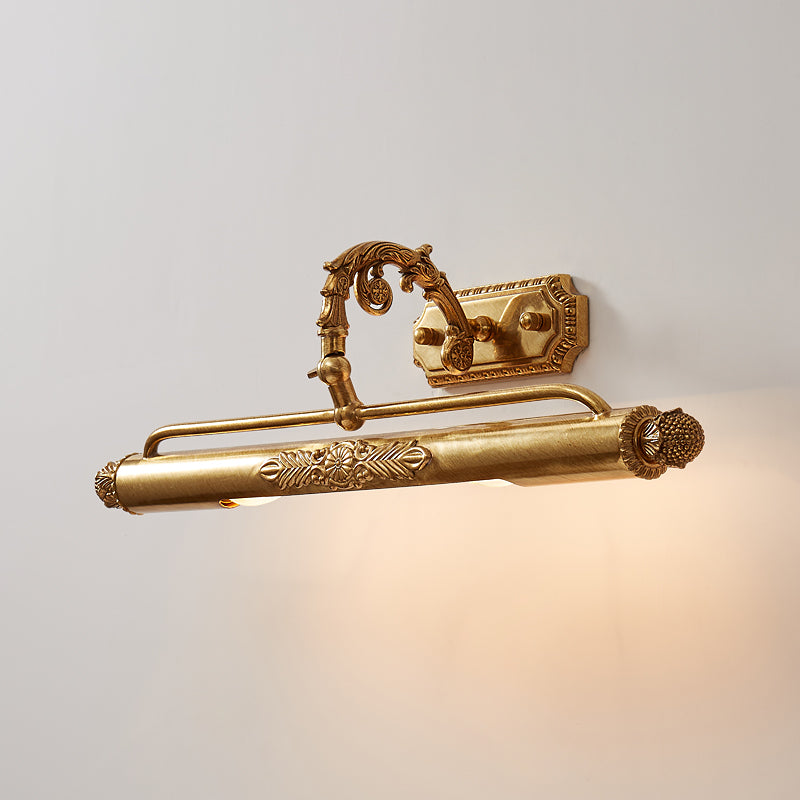 Lámpara de pared antigua de latón para cuadros — luz integrada