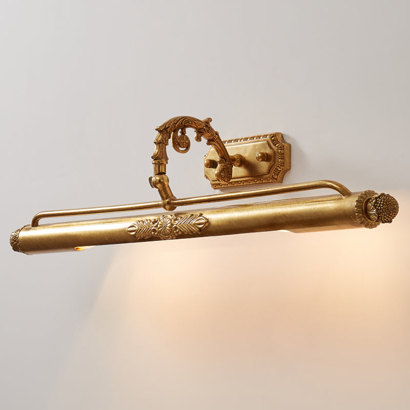 Lámpara de pared antigua de latón para cuadros — luz integrada