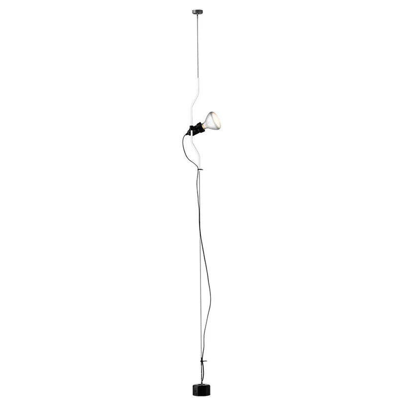 Nastavitelná závěsná lampa — kovové trubkové stínidlo, černá/bílá/červená