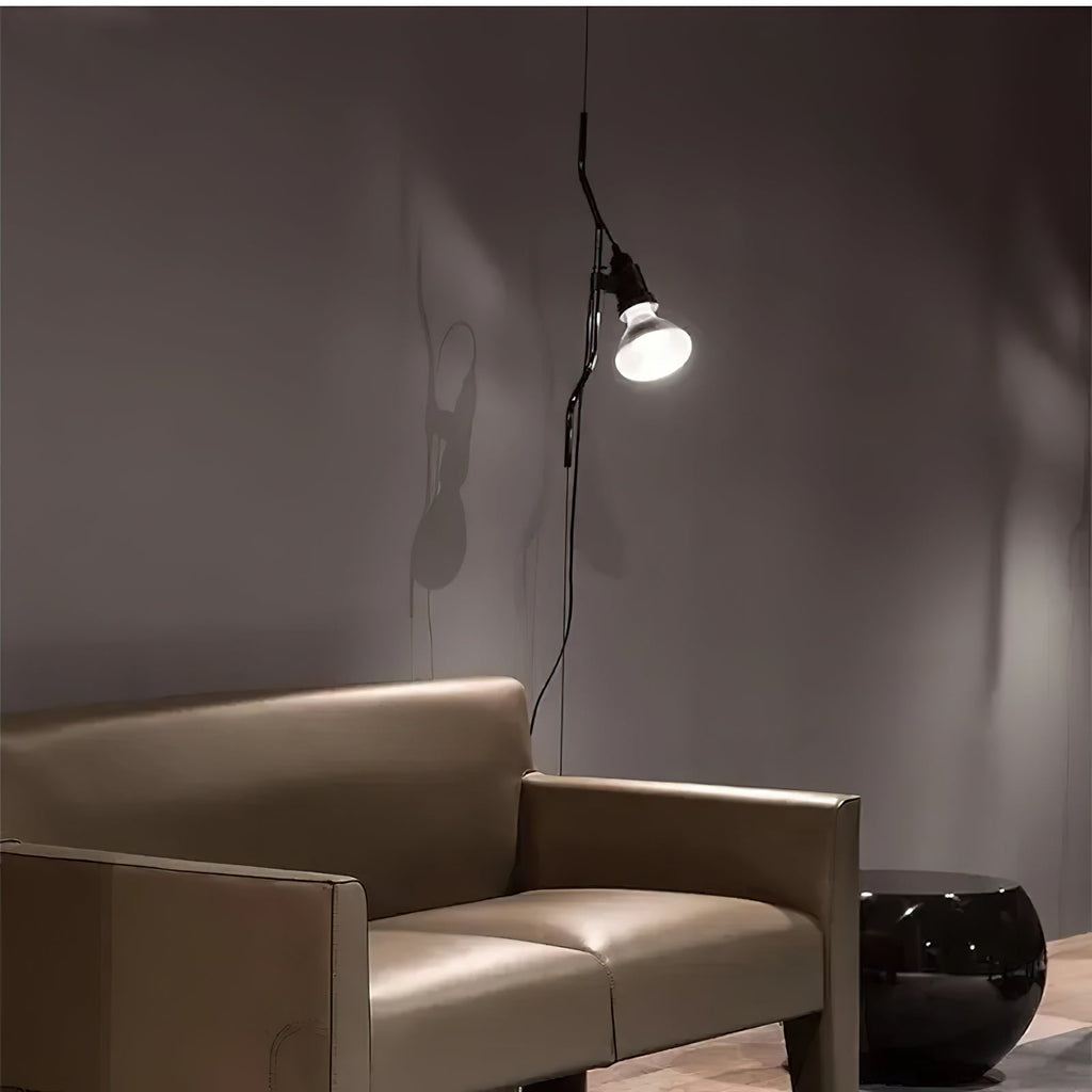 Nastavitelná závěsná lampa — kovové trubkové stínidlo, černá/bílá/červená