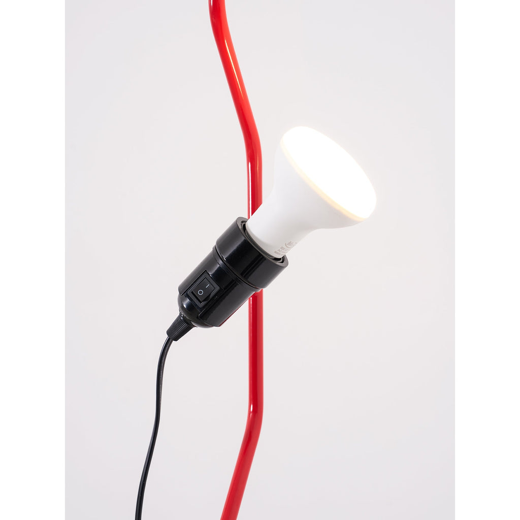 Nastavitelná závěsná lampa — kovové trubkové stínidlo, černá/bílá/červená