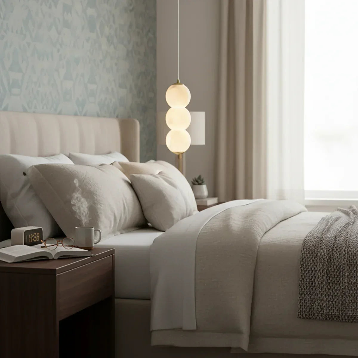 Pearl Alabaster Round Pendant Light | wildoxy
