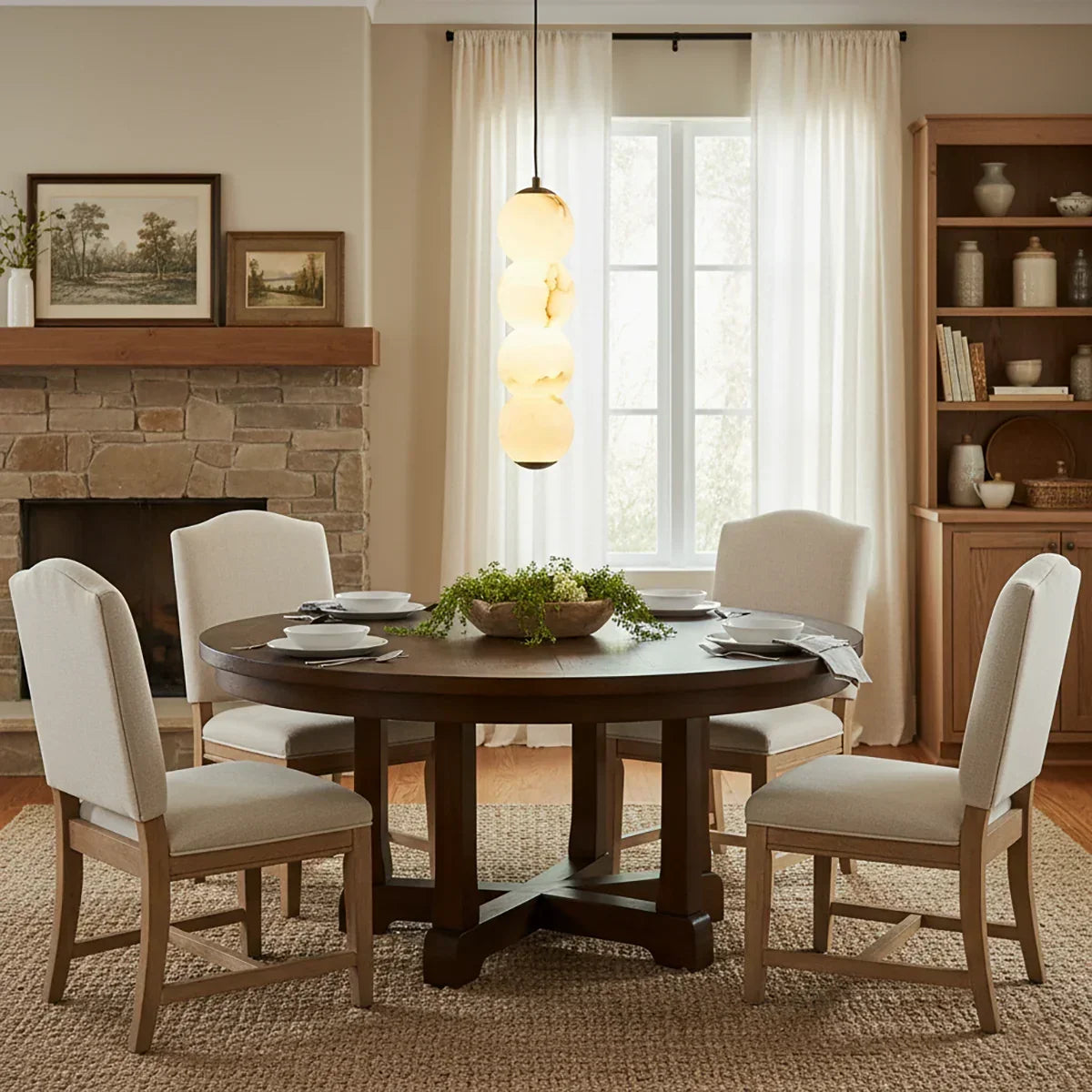 Pearl Alabaster Round Pendant Light | wildoxy