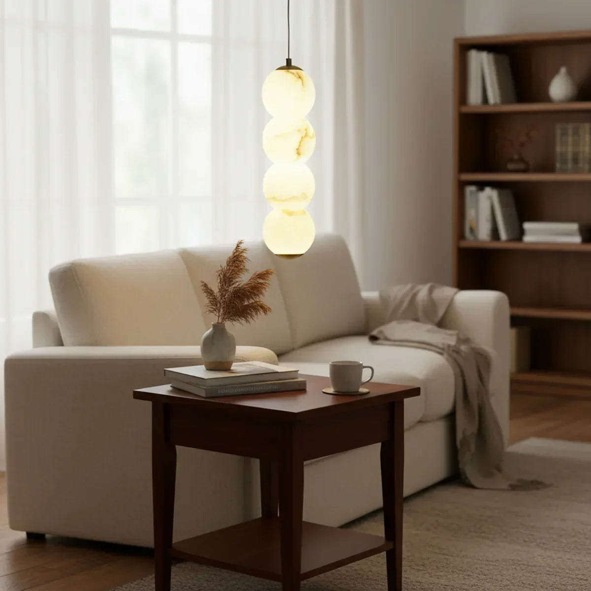 Pearl Alabaster Round Pendant Light | wildoxy