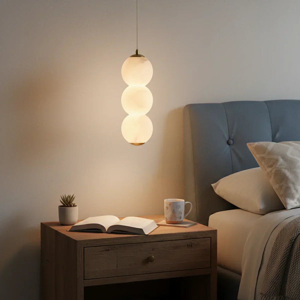Pearl Alabaster Round Pendant Light | wildoxy