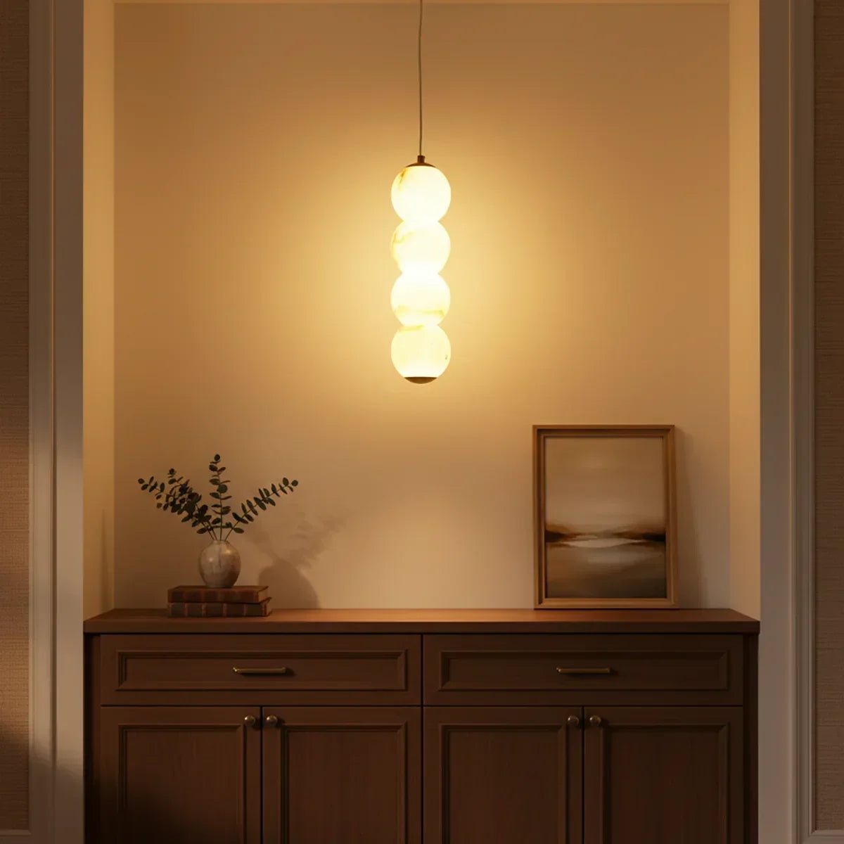Pearl Alabaster Round Pendant Light | wildoxy