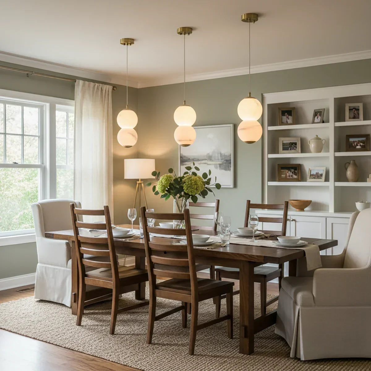 Pearl Alabaster Round Pendant Light | wildoxy