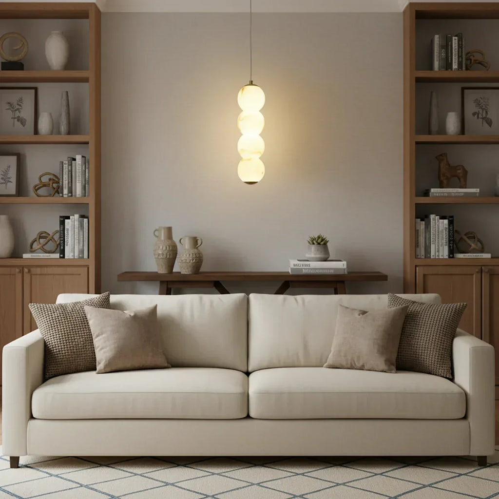 Pearl Alabaster Round Pendant Light | wildoxy
