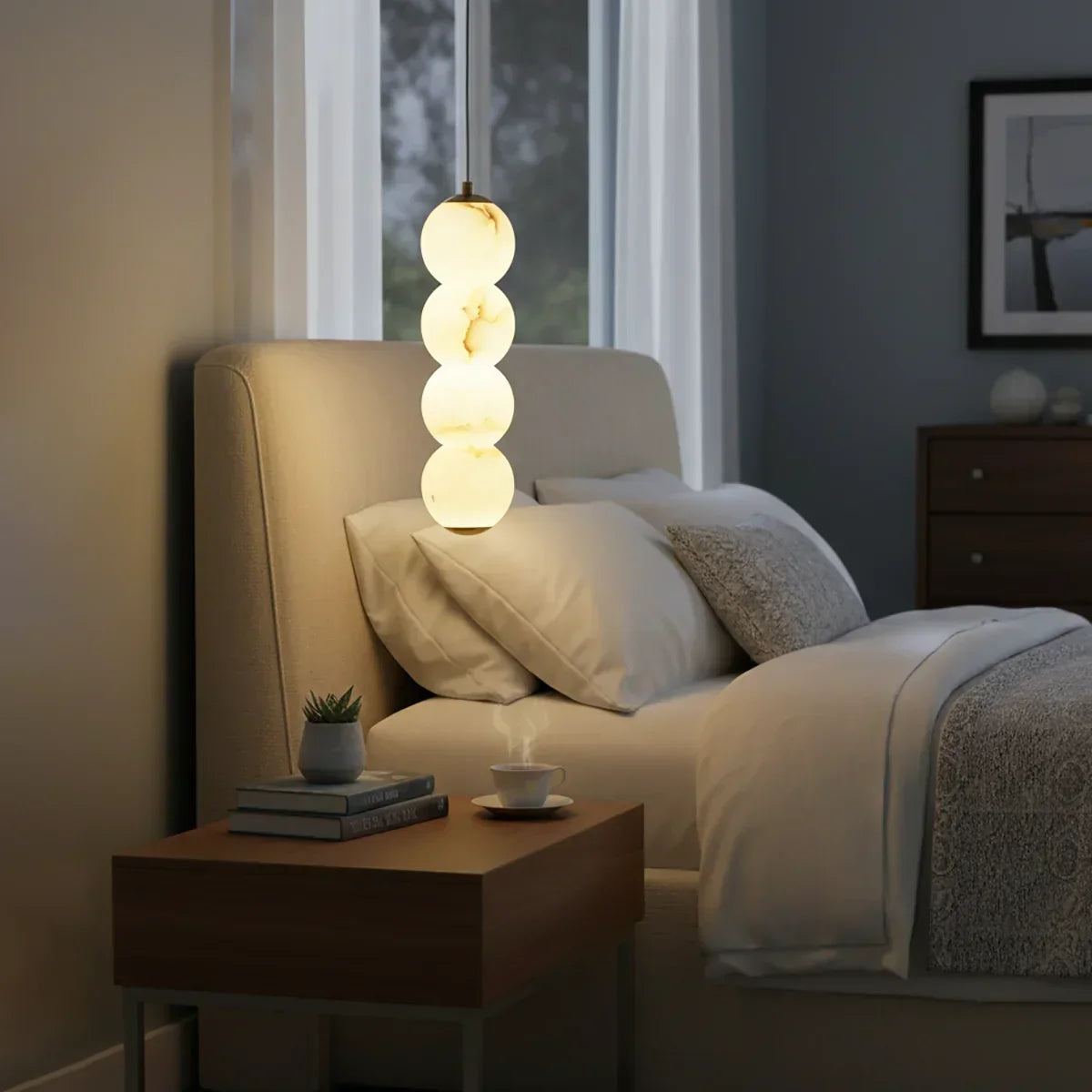 Pearl Alabaster Round Pendant Light | wildoxy