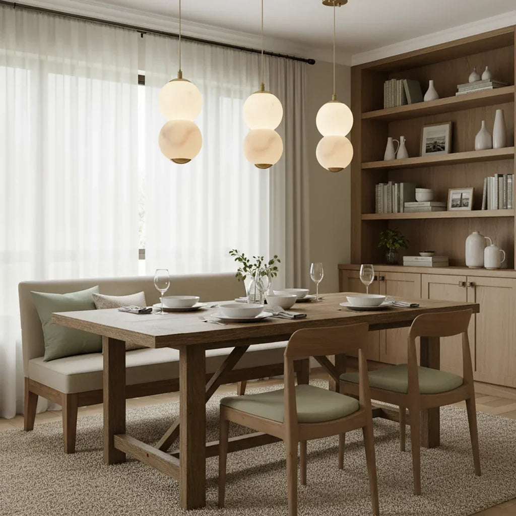 Pearl Alabaster Round Pendant Light | wildoxy