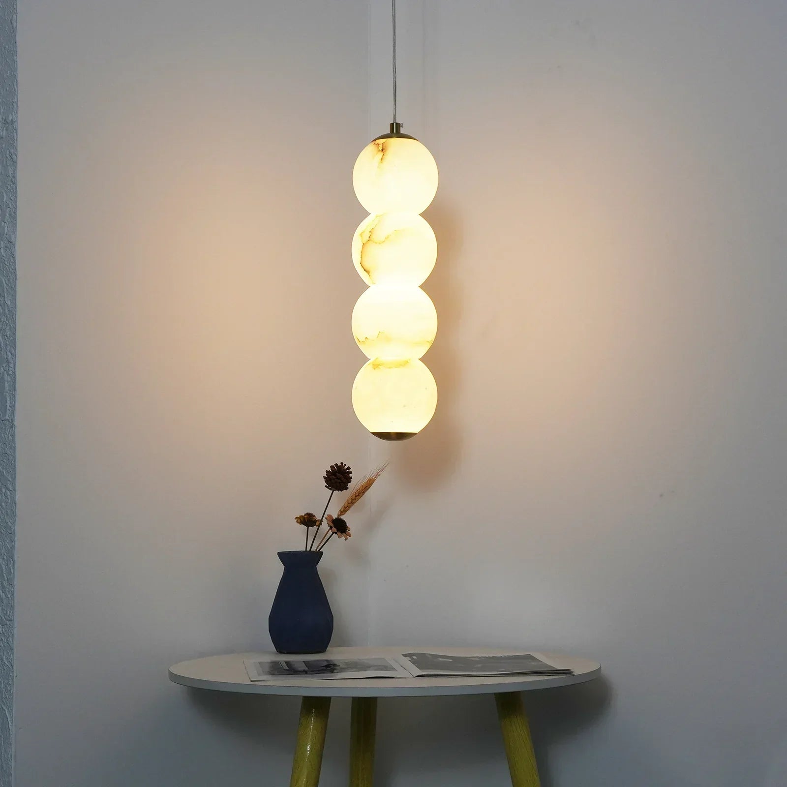 Pearl Alabaster Round Pendant Light | wildoxy