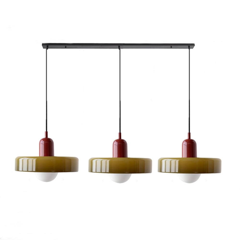 Three Glass Shade Pendant Light — Warm Ambient Glow
