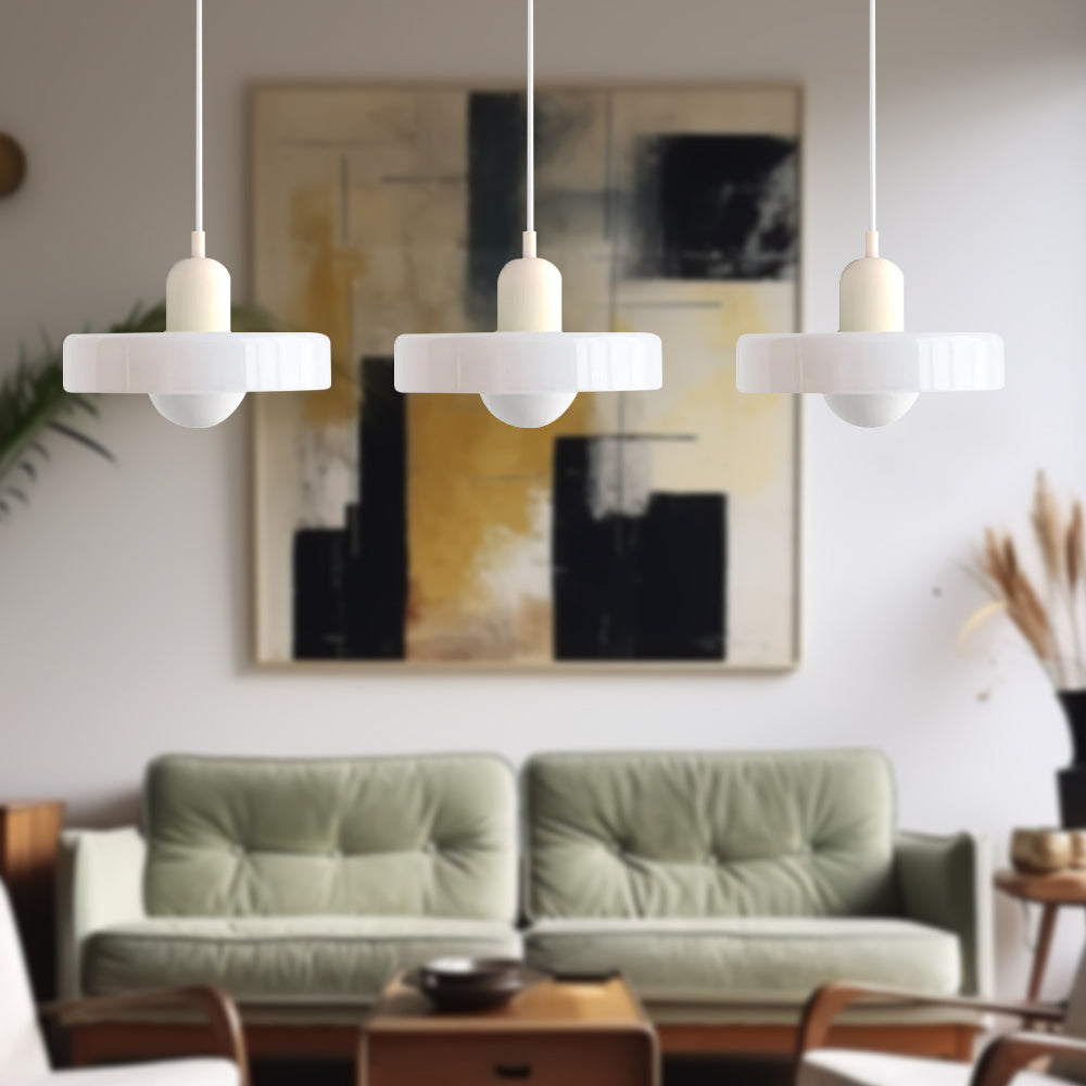 Three Glass Shade Pendant Light — Warm Ambient Glow