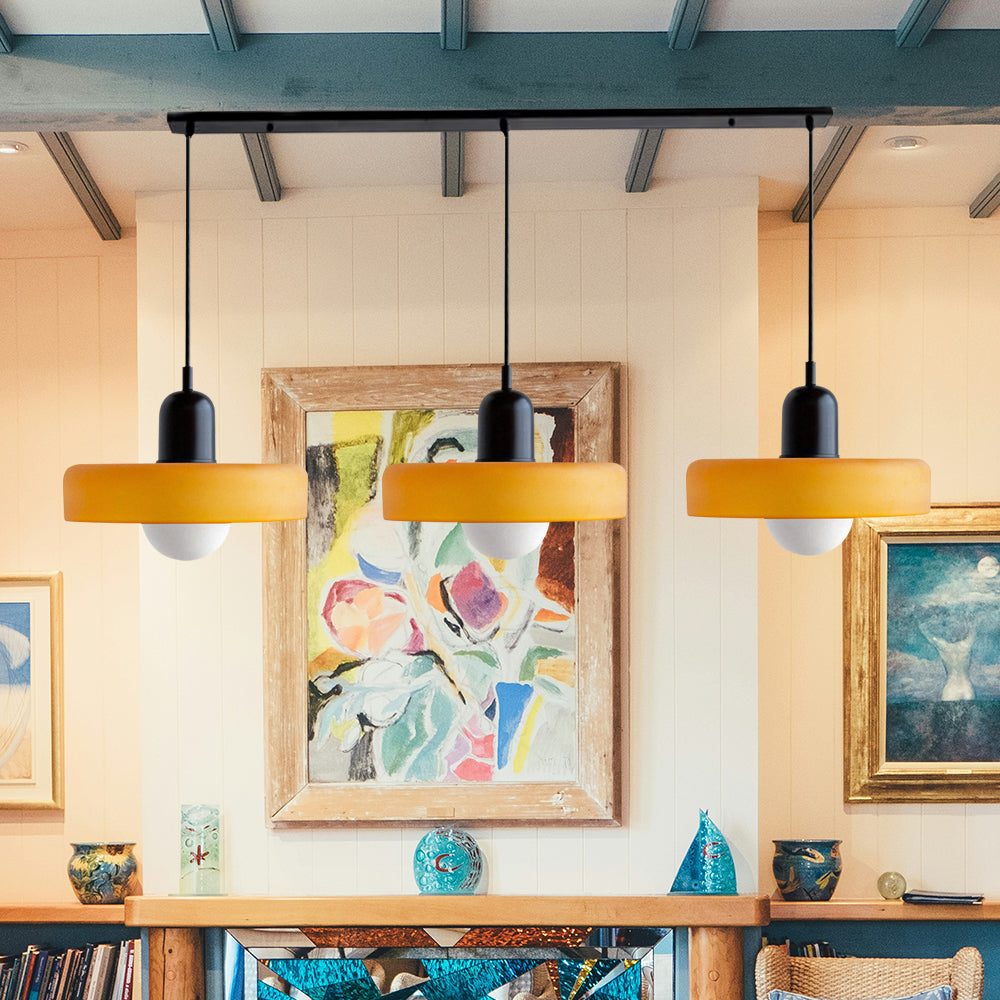 Three Glass Shade Pendant Light — Warm Ambient Glow