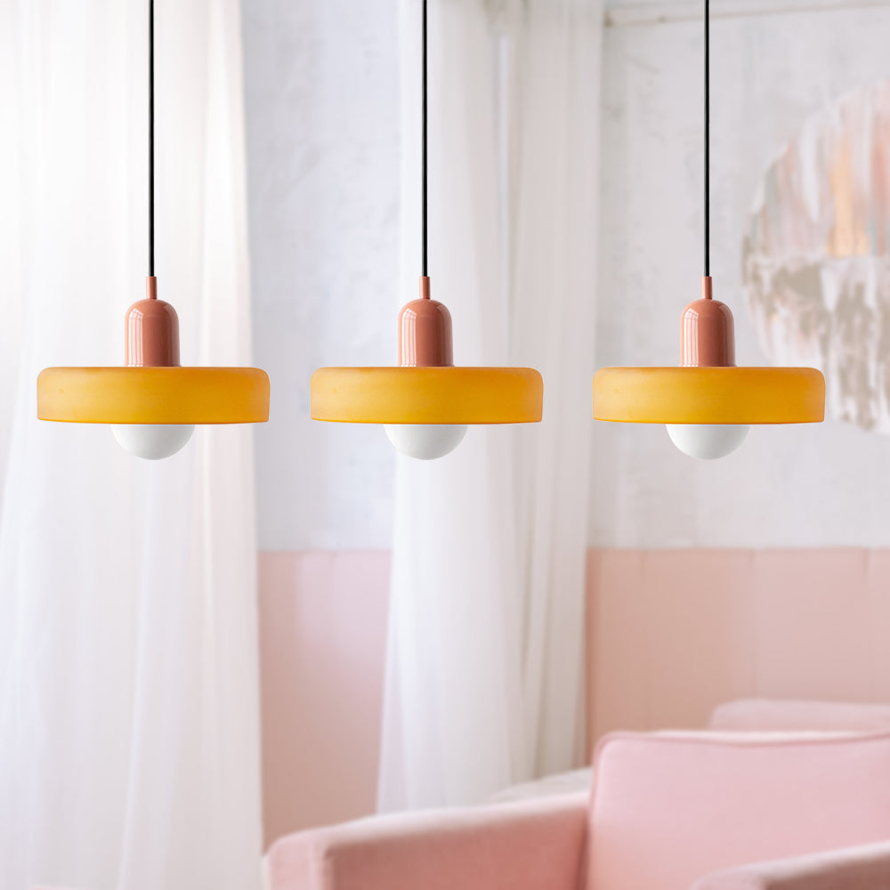Three Glass Shade Pendant Light — Warm Ambient Glow