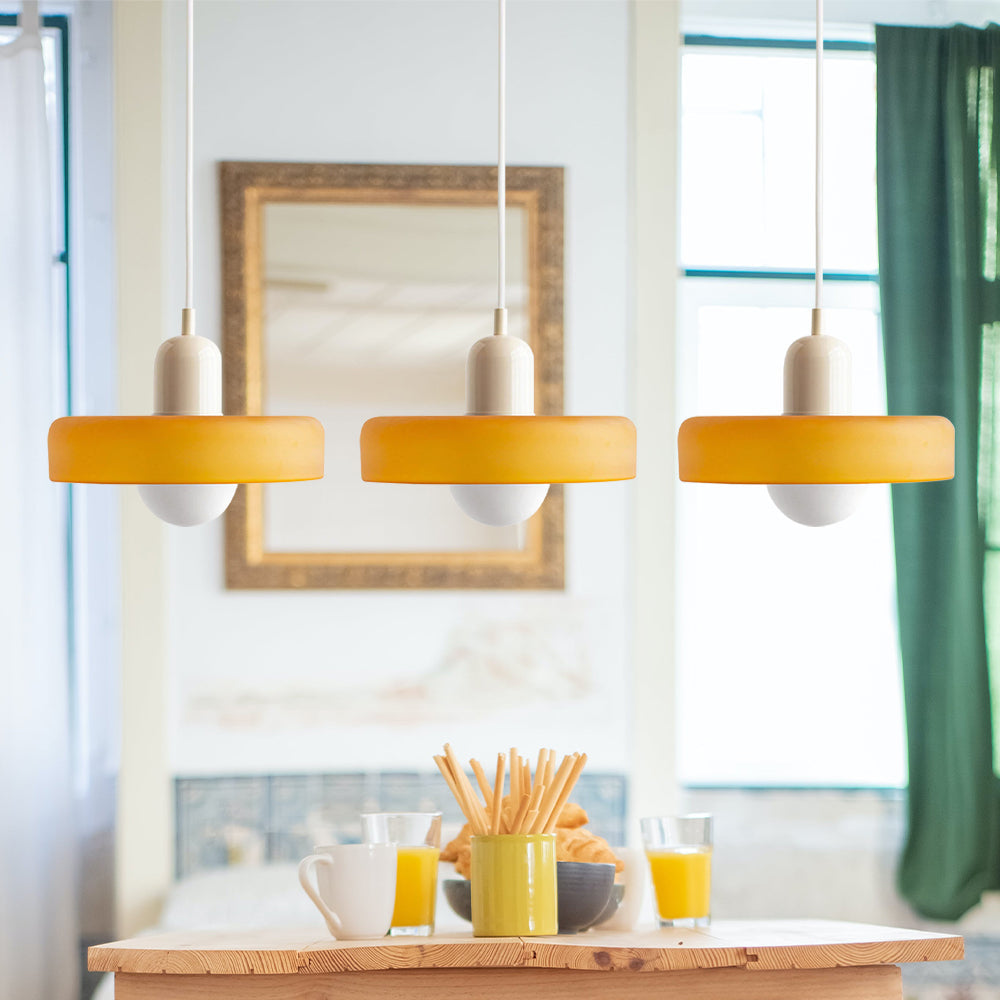 Three Glass Shade Pendant Light — Warm Ambient Glow