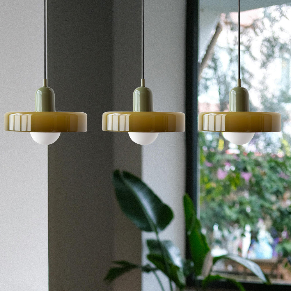Three Glass Shade Pendant Light — Warm Ambient Glow