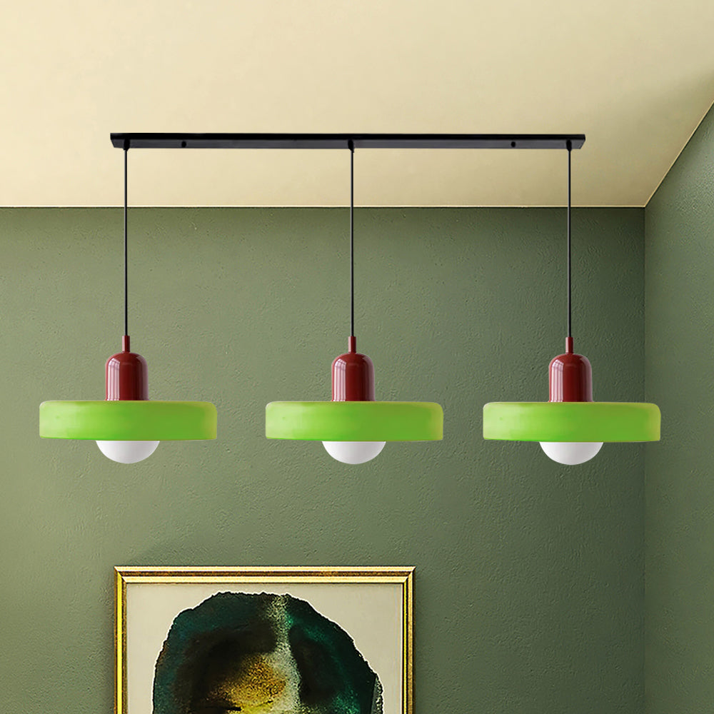 Three Glass Shade Pendant Light — Warm Ambient Glow