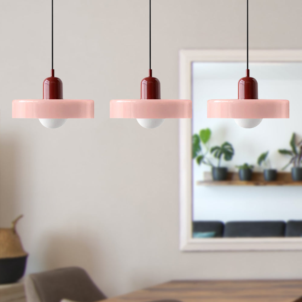 Three Glass Shade Pendant Light — Warm Ambient Glow
