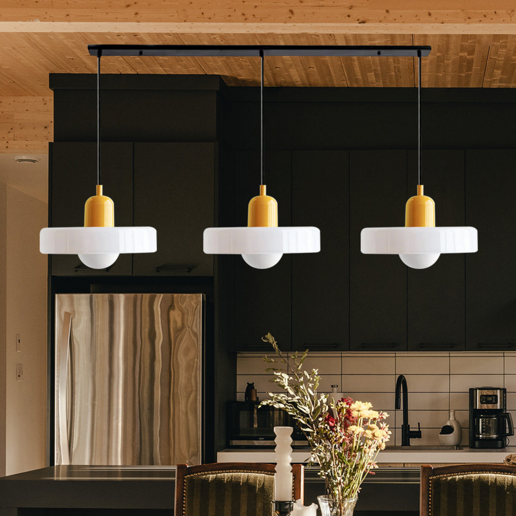 Three Glass Shade Pendant Light — Warm Ambient Glow