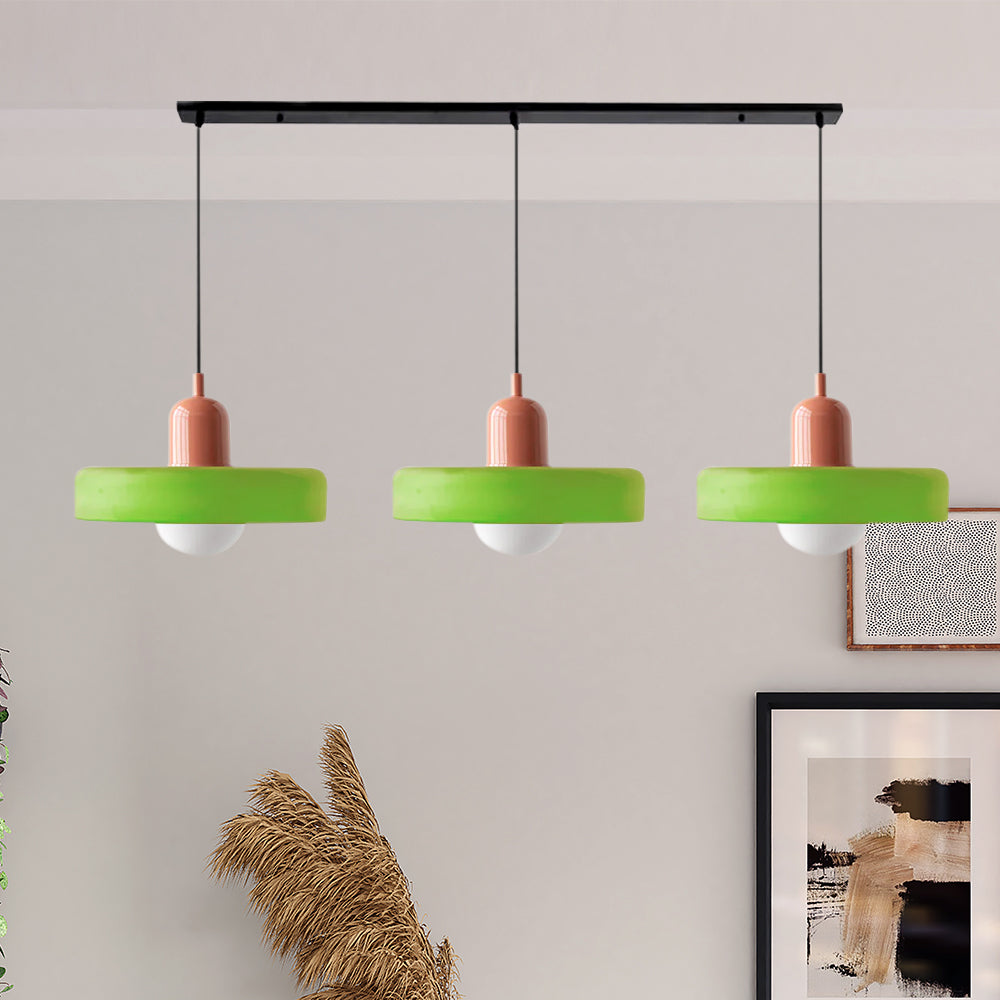 Three Glass Shade Pendant Light — Warm Ambient Glow