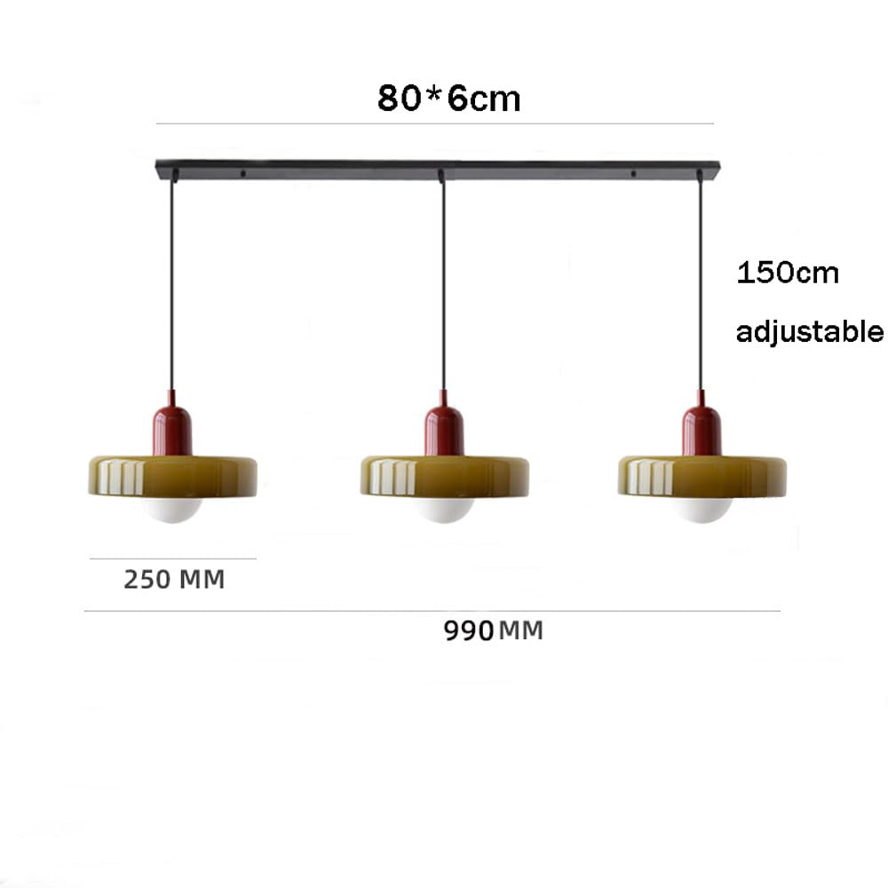 Three Glass Shade Pendant Light — Warm Ambient Glow
