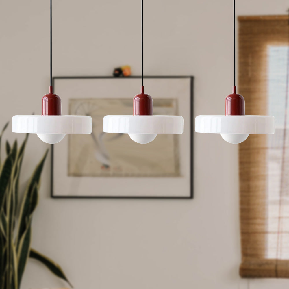 Three Glass Shade Pendant Light — Warm Ambient Glow