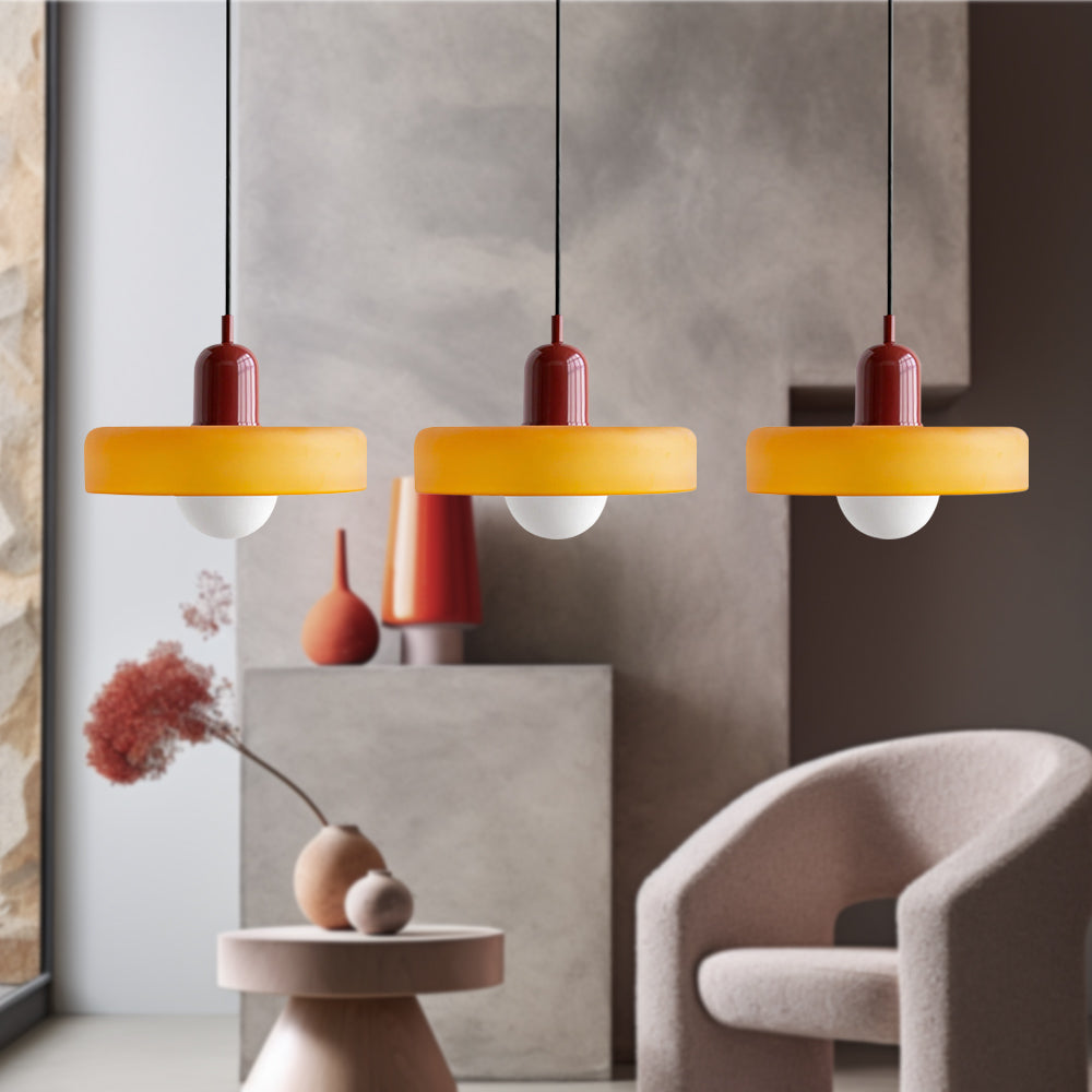 Three Glass Shade Pendant Light — Warm Ambient Glow