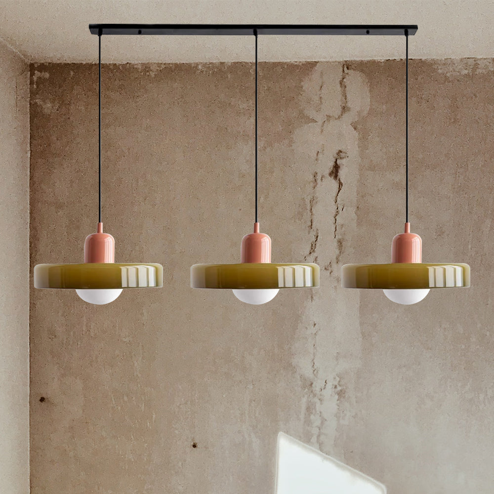 Three Glass Shade Pendant Light — Warm Ambient Glow