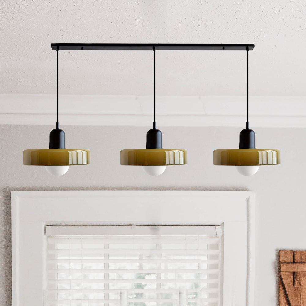 Three Glass Shade Pendant Light — Warm Ambient Glow